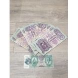 11 HUNGARIAN BANKNOTES TO INCLUDE WW2 10 TIZPENGO RARE NOTE WITH RUBBER STAMP TOGETHER WITH 10 100