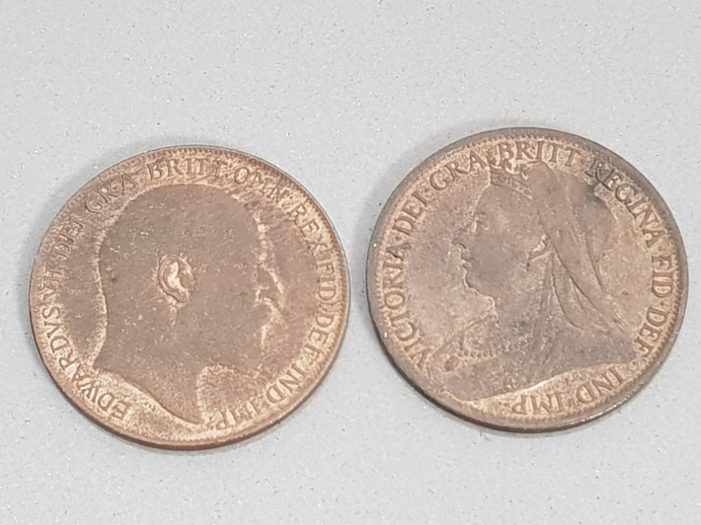 VICTORIA 1897 PENNY AND EDWARD 1910 PENNY BOTH EF - Image 2 of 2