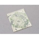 STAMPS 1883-84 1S DULL GREEN CENTRED TO LOWER RIGHT USED WITH FINE CIRCULAR DATE STAMP