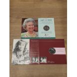 ROYAL MINT 2000 £5 B/UNC PACK TOGETHER WITH 2006 QUEENS 80TH £5 B/UNC PACK
