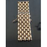 HEAVY 9CT GOLD LADIED FANCY LINK BRACELET 52.8GRAMS