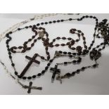 4 SETS OF VINTAGE ROSARY BEADS