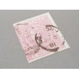 STAMPS QUEEN VICTORIA 1867-83 WMK MALTESE CROSS 5S PALE ROSE PLATE 2 OFF CENTRE TO LEFT USED BY