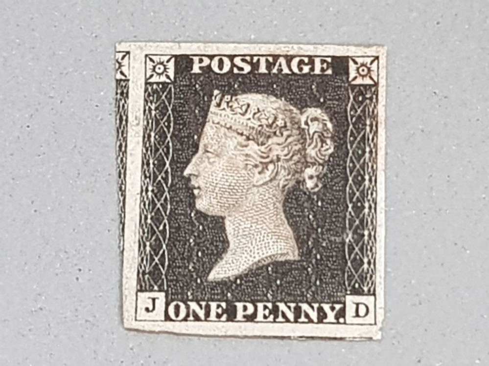 QUEEN VICTORIA PENNY BLACK STAMP, LARGE MARGINED EXAMPLE WITH FINE RED MALTESE CROSS GOOD TO HUGE