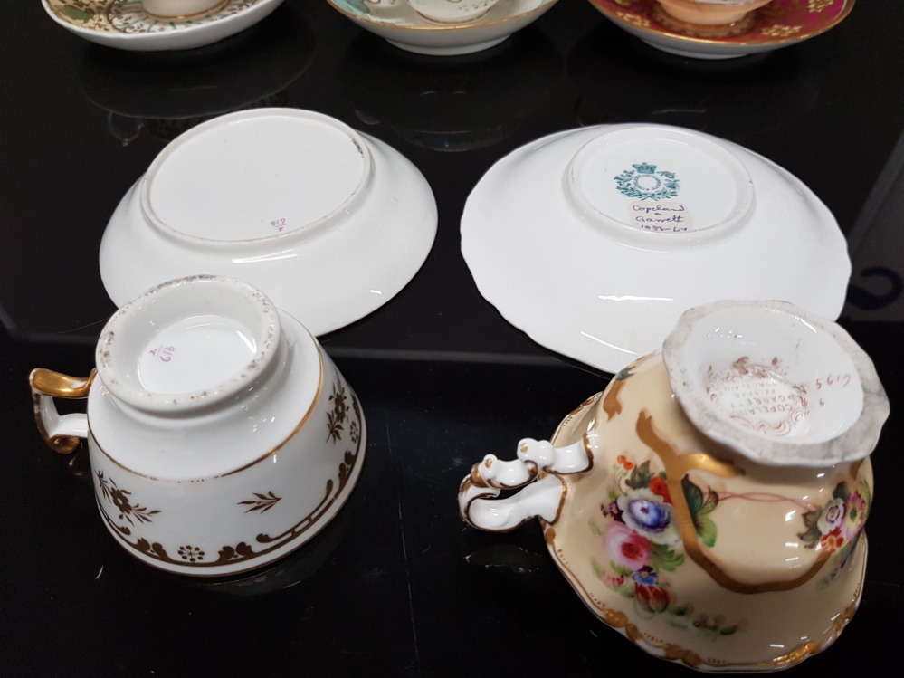 FIVE 19TH CENTURY TEA CUPS AND SAUCERS COPELAND AND GARRETT BLOOR DERBY ETC - Image 2 of 4