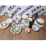 19TH CENTURY AND LATER CERAMICS TO INCLUDE JOHN AND WILLIAM RIDGEWAY MINTON WEDGWOOD NAPOLEON IVY