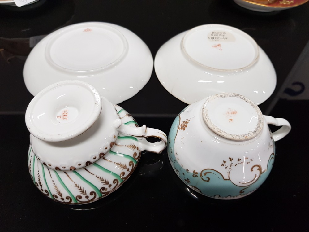 FIVE 19TH CENTURY TEA CUPS AND SAUCERS COPELAND AND GARRETT BLOOR DERBY ETC - Image 3 of 4