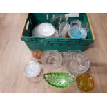 NORTH EAST PRESSED AND MOULDED GLASSWARE TO INCLUDE SHAPED DISHES TEA PLATES FRUIT BOWLS ETC