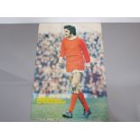 FULL LENGTH MAGAZINE PICTURE OF MANCHESTER UNITED PLAYER GEORGE BEST, SIGNED BY THE MAN HIMSELF