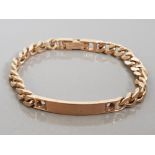 9CT GOLD I.D BRACELET NOT ENGRAVED, 19.9G