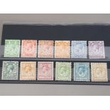 1924 GEORGE V COMPLETE BLOCK CYPHER SET OF 12 STAMPS, FINE MINT