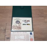 THE RAILWAY SESQUICENTENNIAL MEDALLIC FIRST DAY COVER CONTAING SOLID SILVER PROOF COIN TOGETHER WITH