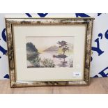 A FRAMED WATERCOLOUR TITLED AUTUMN TARN HOWS BY J D PARRACK 20CM BY 14CM