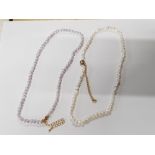 2 FRESHWATER PEARL NECKLETS