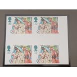 1994 CHRISTMAS ISSUE 19P MARY AND JOSEPH IMPERFORATE GUTTER BLOCK OF 4 STAMPS, UNMOUNTED MINT SG