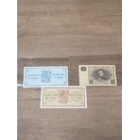3 UNCIRCULATED SWEDISH BANKNOTES INC 1963 5 KRONOR ONE MARK AND TWO MARKS DATED 1963