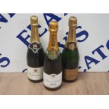 A BOTTLE OF HARRODS CHAMPAGNE TOGETHER WITH PALMER AND CO CHAMPAGNE AND A BOTTLE OF CARPENTIER