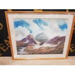 A PASTEL BY PARRACK MOUNTAIN TOP SCENE 33 X 42CM