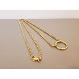 GOLD 18CT BELCHER CHAIN WITH FIXED HOOP PENDANT 22.7G SIZE 66CMS