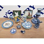 12 PIECES OF DELFT POTTERY AND OTHER