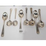 8 SILVER HALLMARKED SPOONS 132.3G