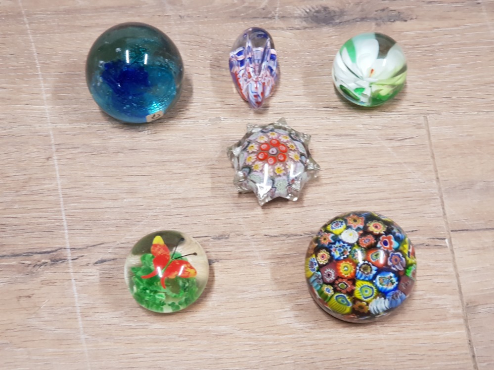 6 MISCELLANEOUS PAPERWEIGHTS INC KILARNEY KERRY GLASS ETC