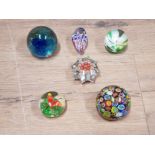 6 MISCELLANEOUS PAPERWEIGHTS INC KILARNEY KERRY GLASS ETC