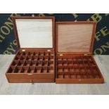 2 28 COMPARTMENT DISPLAY BOXES BOTH MATCHING ONE WITH SINGLE DRAWER