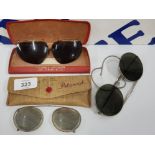 2 PAIR OF CLIP ON GLASSES SHADES PLUS 1 OTHER