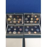 4 UK MINT PROOF YEAR SETS 1983 1984 1985 1988 ALL COMPLETE IN CASES OF ISSUE