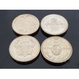 4 UK £2 COINS FROM DIFFERENT EARLY ISSUES 1980S/1990S