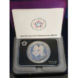 USA 1973 BICENTENNIAL COMMEMORATIVE SILVER MEDAL IN CASE OF ISSUE WITH CERTIFICATE CASE HAS SLIGHT