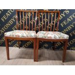 A PAIR OF NEWLY UPHOLSTERED DINING TYPE CHAIRS