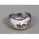 SILVER CZ BAND RING SIZE N1/2