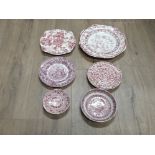 6 MULBERRY WARE PLATES VARIOUS SIZES INCLUDING WEDGWOOD ETC