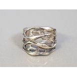 SILVER ABSTRACT BAND RING