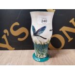 A WEMYSS POTTERY DRAGONFLY PATTERN VASE STAMPED 16.3CM HIGH