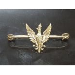 1940 BIRMINGHAM SILVER HALLMARKED GOLDEN EAGLE BROOCH BY WALKER AND HALL