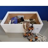 BOX CONTAINING COSTUME JEWELLERY