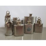 VARIOUS HIP FLASKS X8 INCLUDING SOUTHERN COMFORT