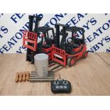 A PAIR OF HOBBY ENGINE REMOTE CONTROLLED FORKLIFTS 1 IN FULLY WORKING ORDER THE OTHER FOR SPARES AND