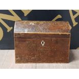 EARLY 19TH CENTURY MAHOGANY DOME TOP TEA CADDY