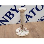 SINGLE CANDLESTICK APPROX 10 INCH IN TWIG AND FLORAL PATTERN POSSIBLY WEMYSS