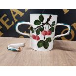 WEMYSS POTTERY CHERRY PATTERN TYG STAMPED 14CM HIGH