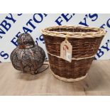 DECORATIVE LAMP AND WOVEN BASKET