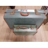 4 VINTAGE SUITCASES TO INCLUDE SPARTAN AND CHENEY AND ONE CONTAINING WALLPAPER ROLLS