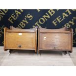 A PAIR OF 20TH CENTURY OAK WALL CABINETS