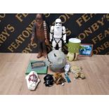 STAR WARS THEMED ITEMS INC YODA LAMP STORMTROOPER FIGURE DEATHSTAR ETC