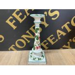 WEMYSS POTTERY FOR T GOODE AND CO CHERRY PATTERN CANDLESTICK FACTORY MARK AND STAMPED 30.5CM HIGH