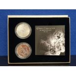 COINS ROYAL MINT UK 2013 CORONATION 2 COIN SET COMPRISING 1953 CROWN AND 2013 £5 BOTH UNCIRCULATED